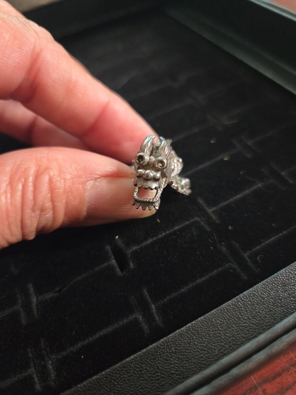 Vintage 925 Sterling Silver Dragon Wrap Ring 11.47g